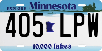 MN license plate 405LPW