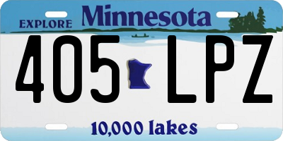MN license plate 405LPZ