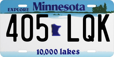 MN license plate 405LQK