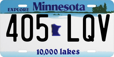 MN license plate 405LQV