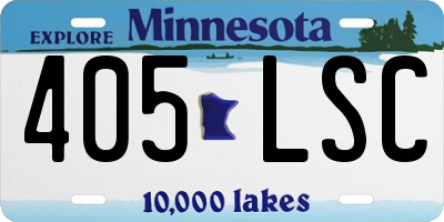 MN license plate 405LSC