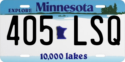 MN license plate 405LSQ