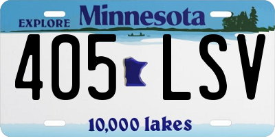 MN license plate 405LSV