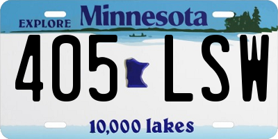 MN license plate 405LSW