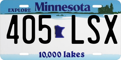 MN license plate 405LSX
