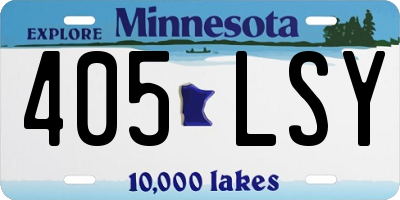 MN license plate 405LSY