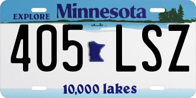 MN license plate 405LSZ