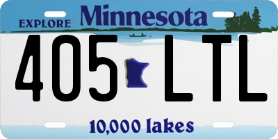 MN license plate 405LTL