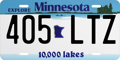 MN license plate 405LTZ