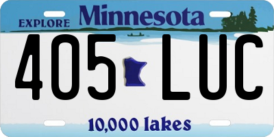 MN license plate 405LUC