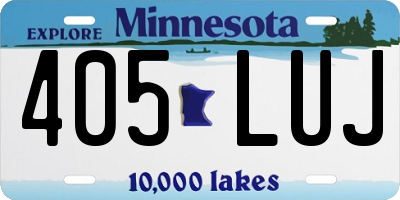 MN license plate 405LUJ