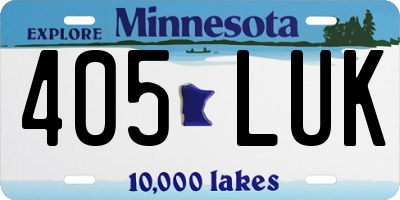 MN license plate 405LUK