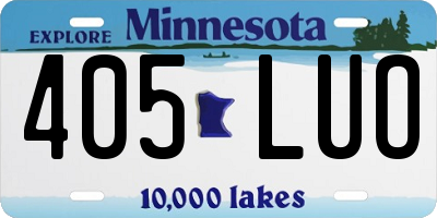 MN license plate 405LUO