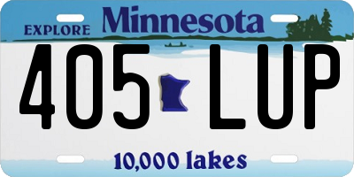 MN license plate 405LUP