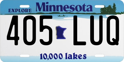 MN license plate 405LUQ