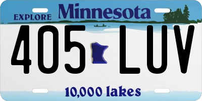 MN license plate 405LUV