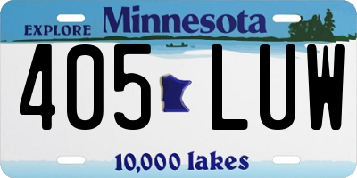 MN license plate 405LUW