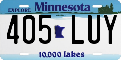 MN license plate 405LUY