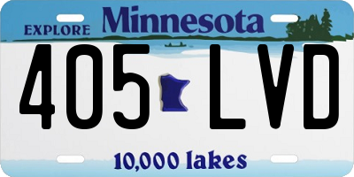 MN license plate 405LVD