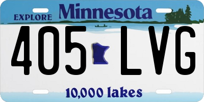 MN license plate 405LVG
