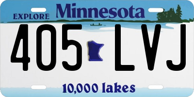 MN license plate 405LVJ