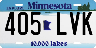 MN license plate 405LVK