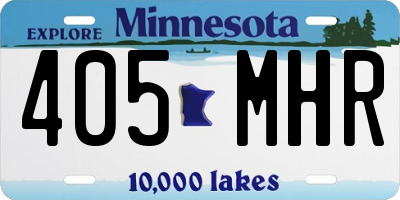 MN license plate 405MHR