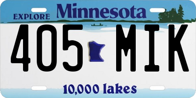 MN license plate 405MIK