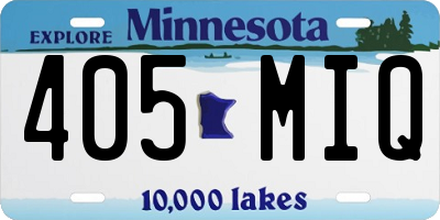MN license plate 405MIQ