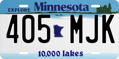MN license plate 405MJK