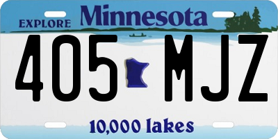 MN license plate 405MJZ