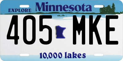 MN license plate 405MKE