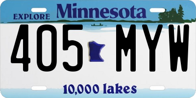 MN license plate 405MYW