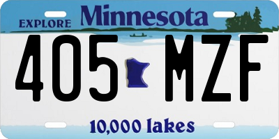 MN license plate 405MZF