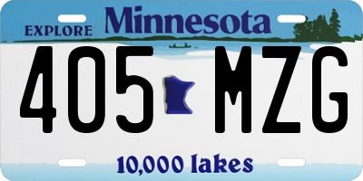 MN license plate 405MZG
