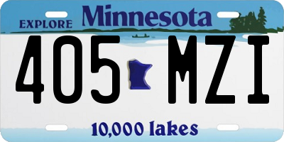 MN license plate 405MZI