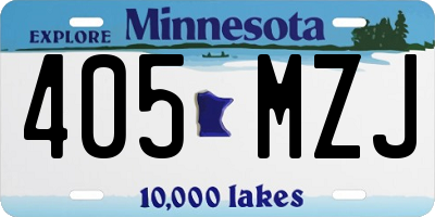 MN license plate 405MZJ