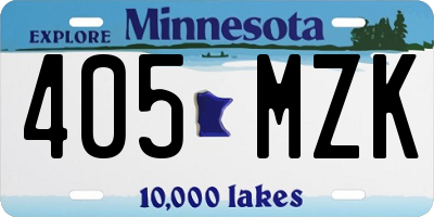MN license plate 405MZK