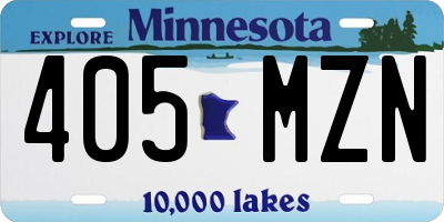 MN license plate 405MZN