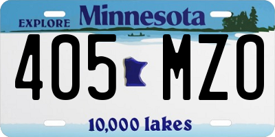 MN license plate 405MZO