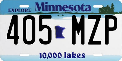 MN license plate 405MZP