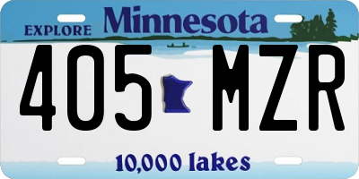 MN license plate 405MZR