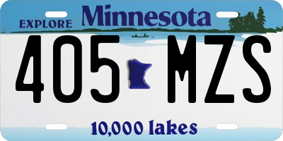 MN license plate 405MZS