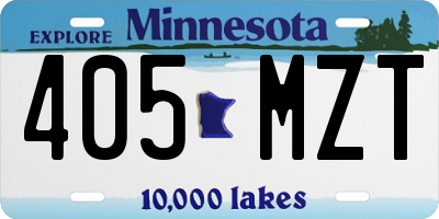 MN license plate 405MZT