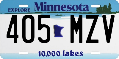 MN license plate 405MZV