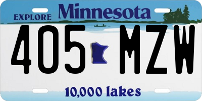 MN license plate 405MZW