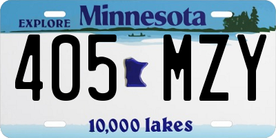 MN license plate 405MZY