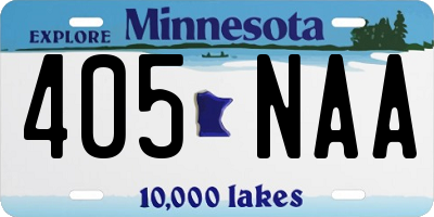MN license plate 405NAA