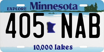 MN license plate 405NAB