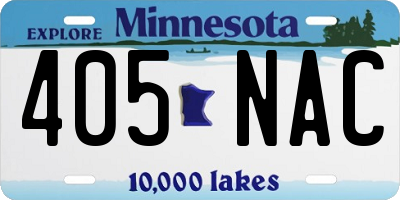MN license plate 405NAC
